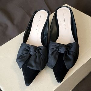 Zara Velvety Kitten Heel Mules